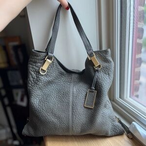 Vince Camuto Eliza Lamb Leather Tote EUC Grey